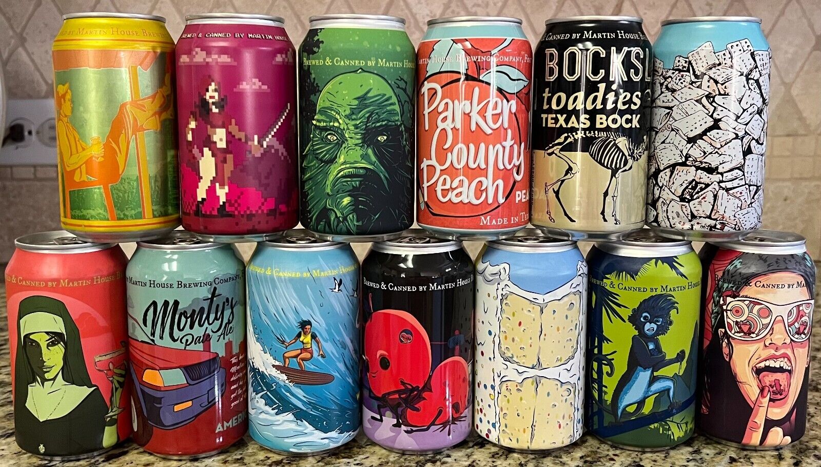 Pick Seven (7) Martin House Craft Beer Cans ~ 12 Oz Bo ~ Ft. Worth, Texas