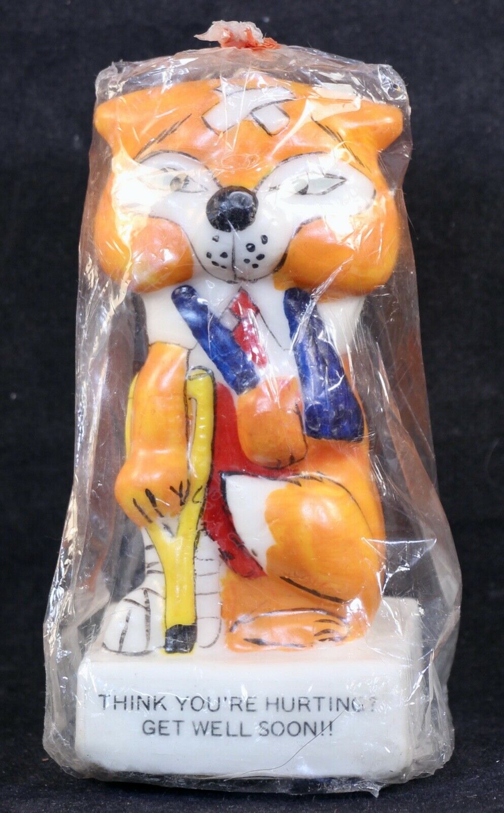 1974 "get Well Soon" 5 Inch Cat Candle How Cute!