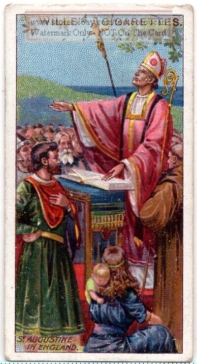 St. Augustine  Archbishop Of Canterbury Catholic Benedictine100+ Y/o Trade Card