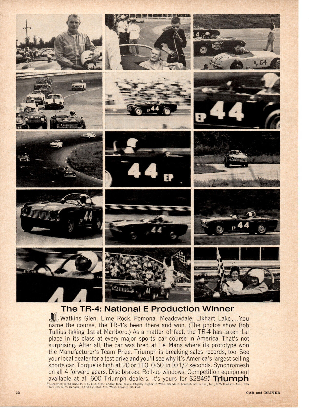 1963 Triumph Tr-4 / Tr4 / National E Production Winner  ~  Original Print Ad