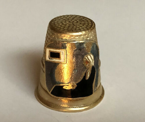 Vintage Whistlers Mother Thimble - Gold Metal
