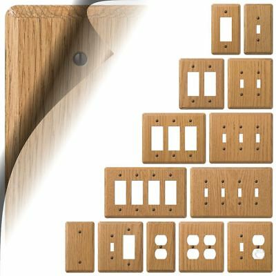 Light Oak Wood Switch Plate Cover Contemporary Outlet Rocker Toggle Duplex Gfi